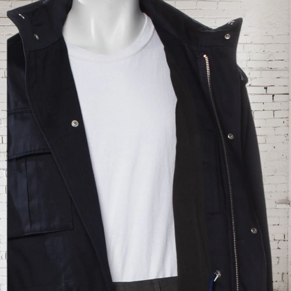 AMI Alexandre‎ Mattiussi Blue Parka Men’s Size S - Picture 3 of 10